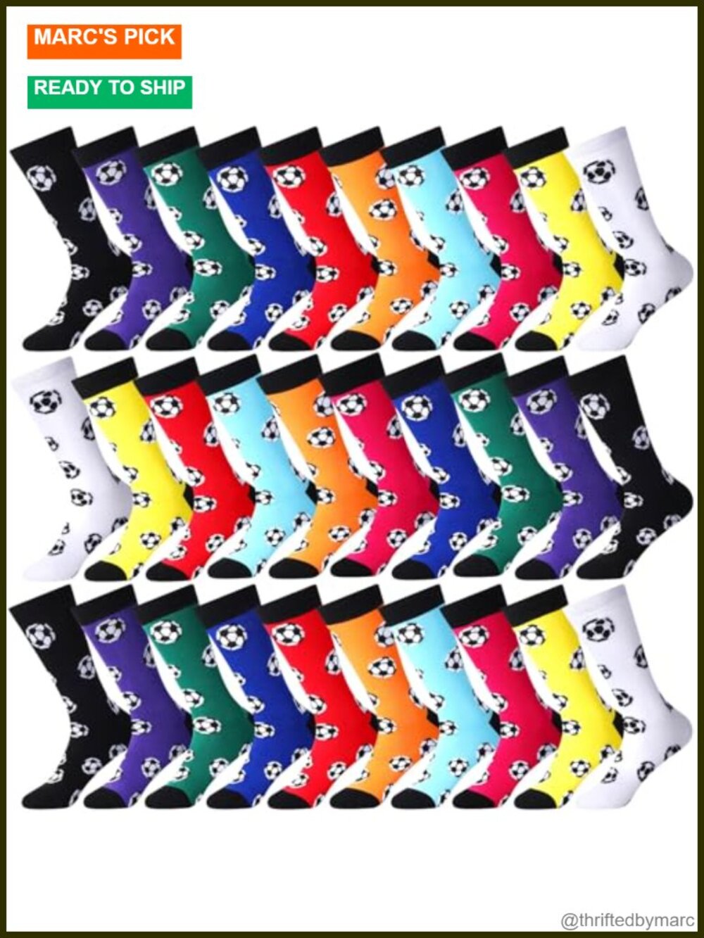 30 Pair Women's Soccer Socks Crew Athletic Polyester Breathable Fits US 6-12